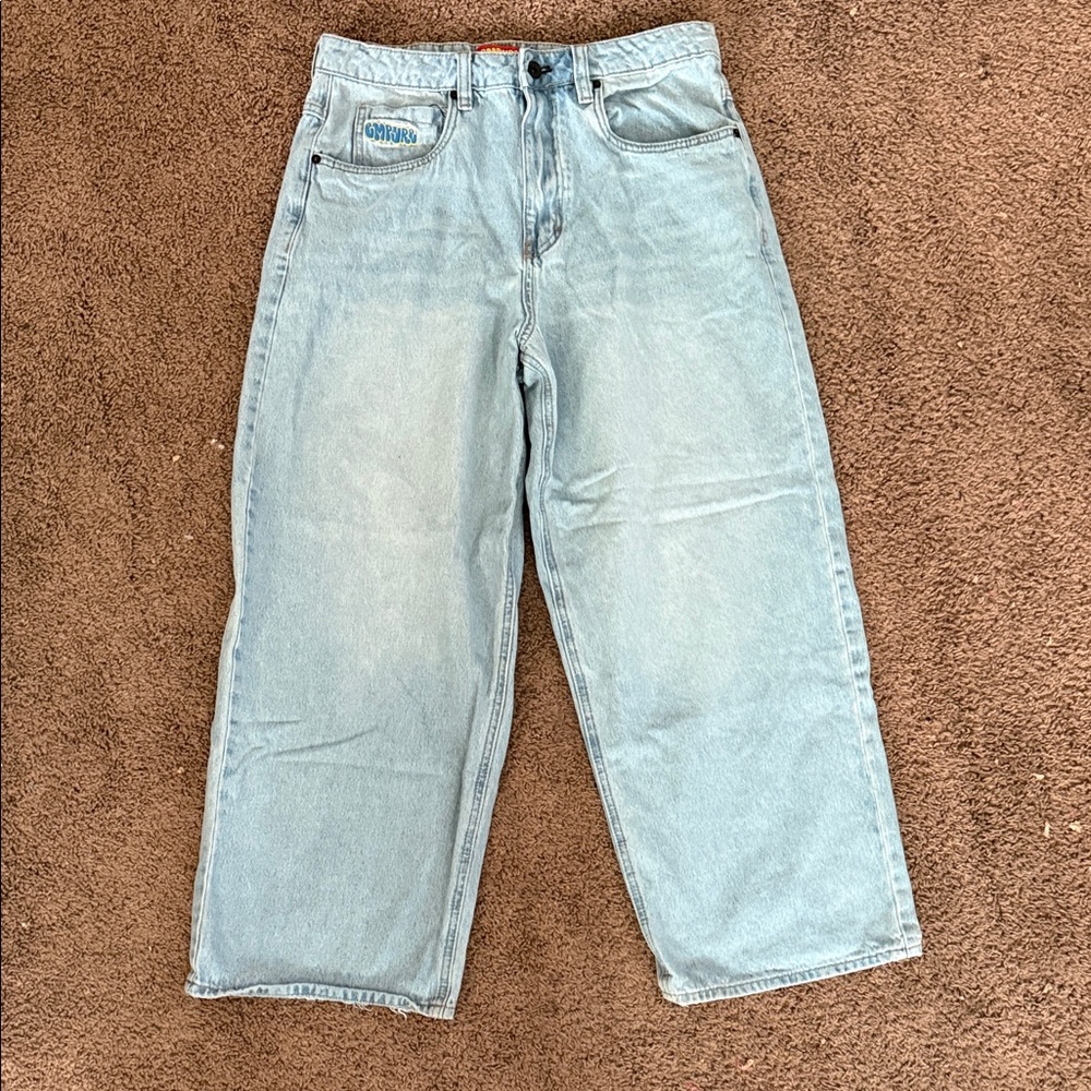 Empyre Light Blue Wash Ultra Wide Skate Jeans